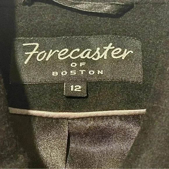 Forecaster Of Boston Womens Coat Single Breasted Lambs Wool Blend Black 12 - Picture 7 of 8
